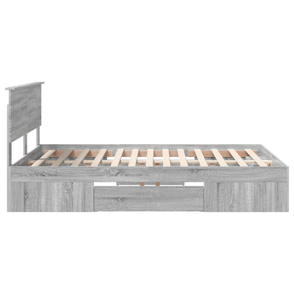 Bed Frame Grey Sonoma 150 x 200 cm Engineered Wood