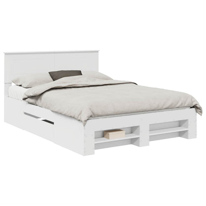 Bed Frame with Headboard White 140 x 200 cm Engineered Wood