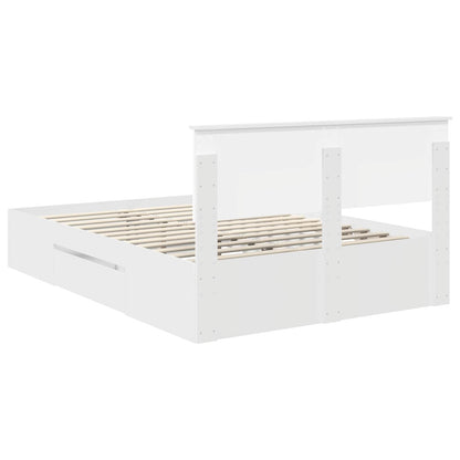Bed Frame with Headboard White 140 x 200 cm Engineered Wood
