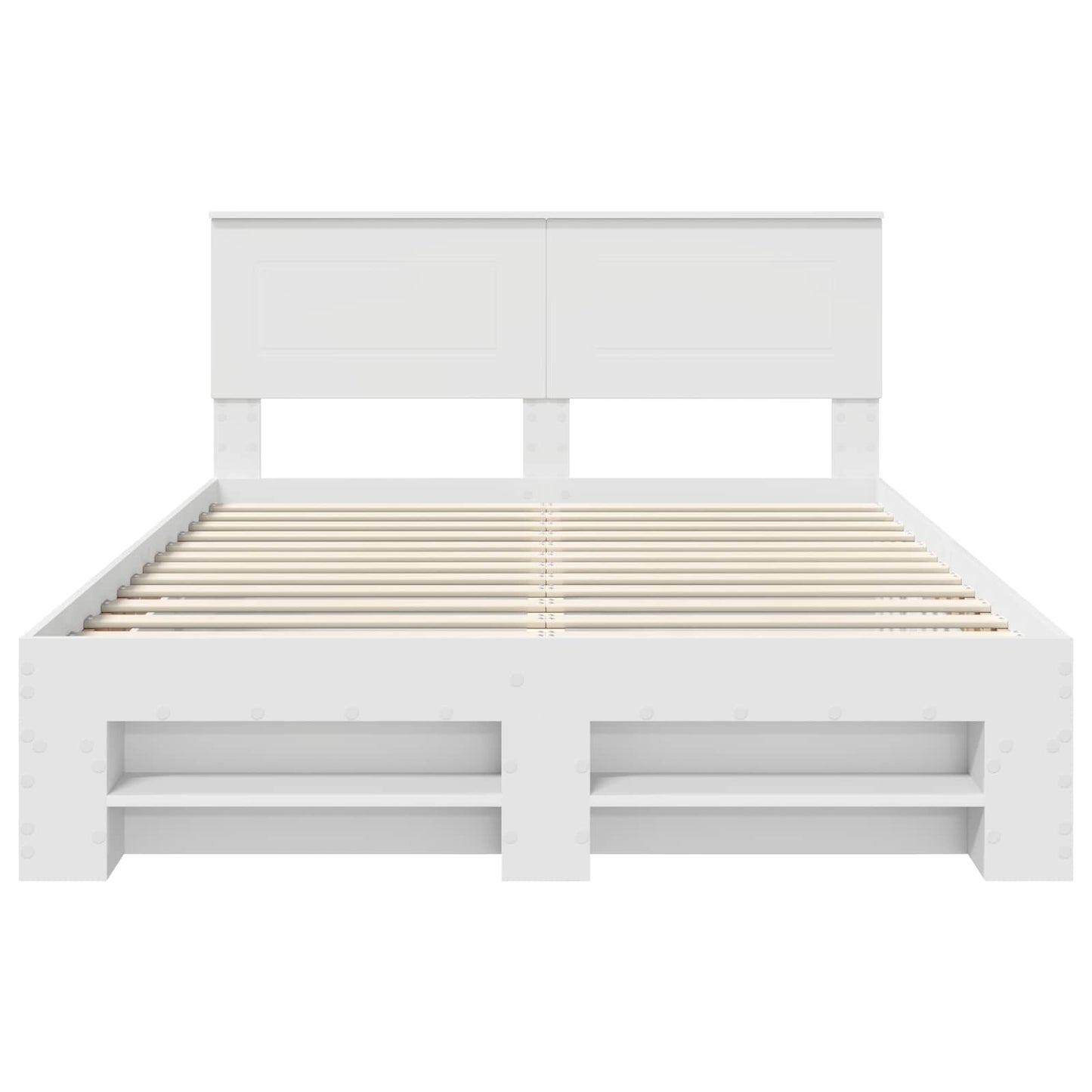 Bed Frame with Headboard White 140 x 200 cm Engineered Wood