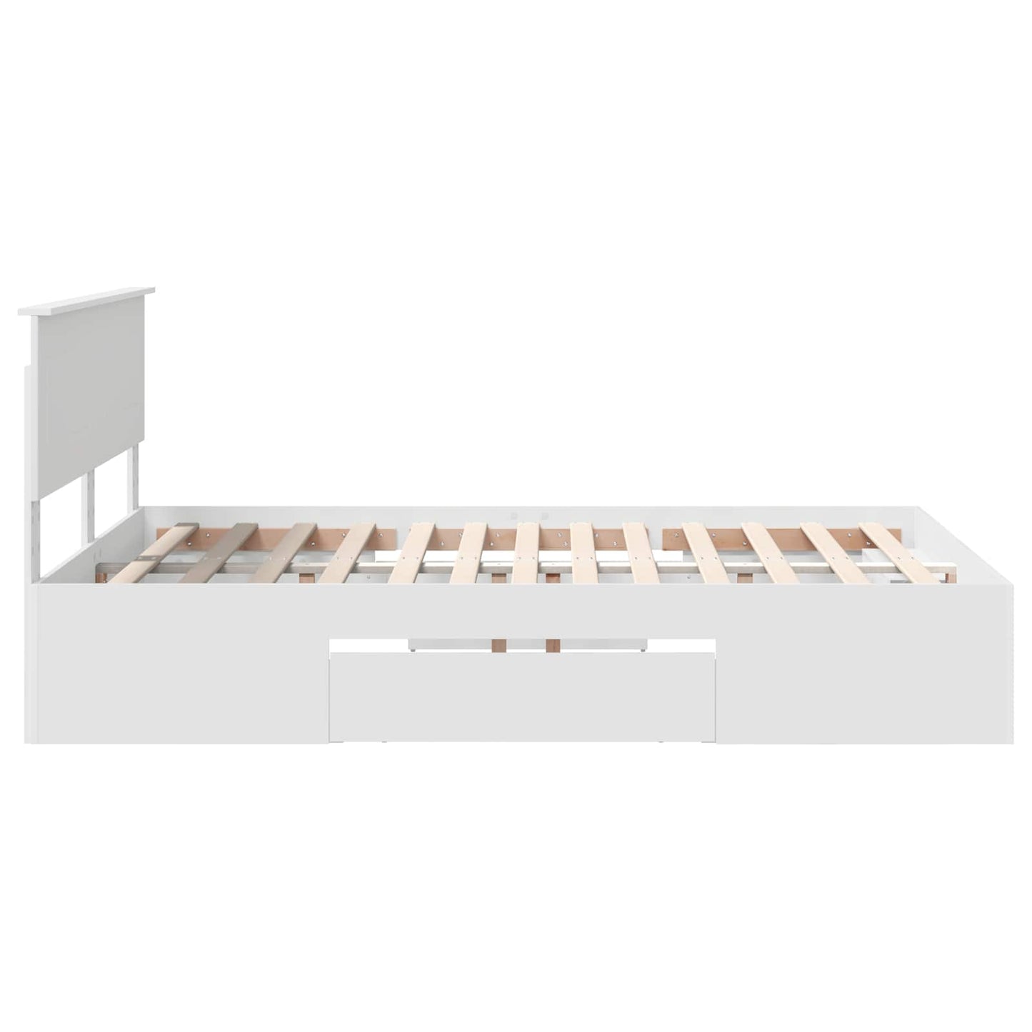 Bed Frame with Headboard White 140 x 200 cm Engineered Wood