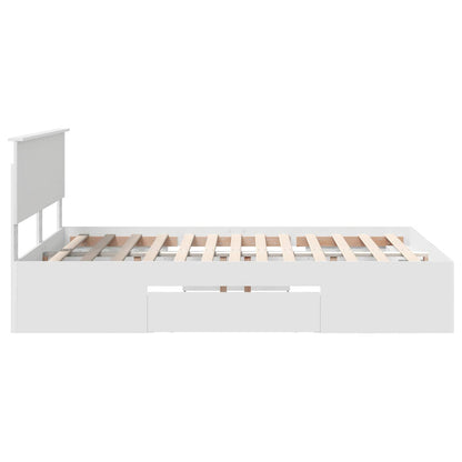 Bed Frame with Headboard White 140 x 200 cm Engineered Wood