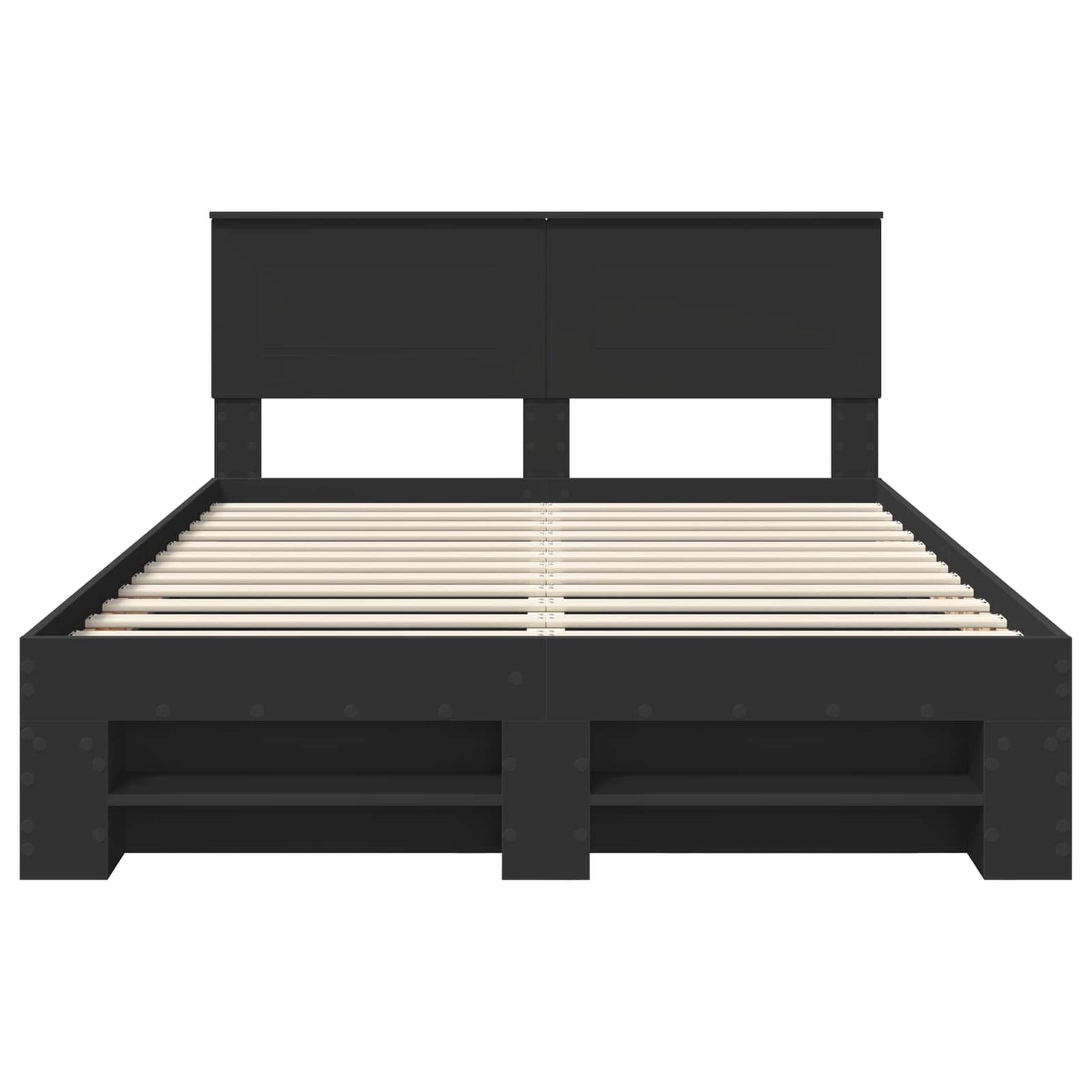 Bed Frame with Headboard Black 140 x 200 cm Engineered Wood