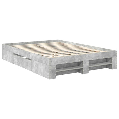 Bed Frame Concrete Grey 140 x 200 cm Engineered Wood