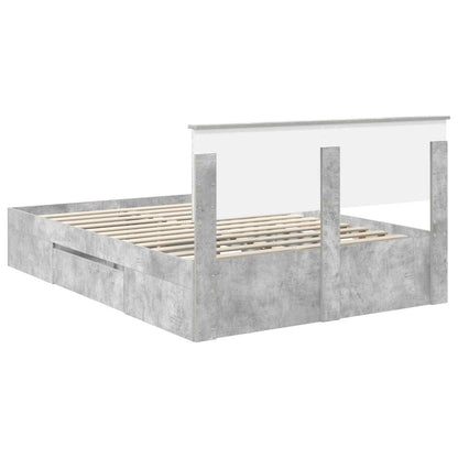 Bed Frame Concrete Grey 140 x 200 cm Engineered Wood