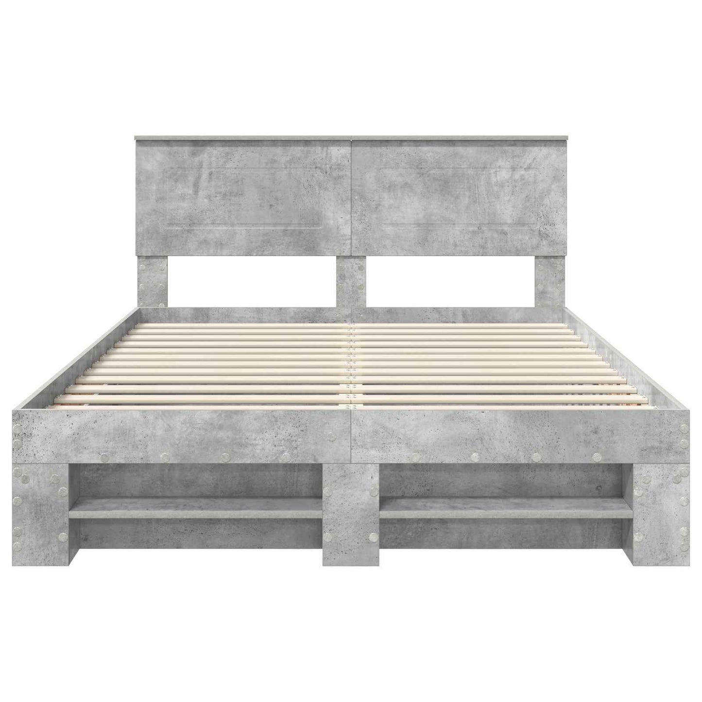 Bed Frame Concrete Grey 140 x 200 cm Engineered Wood