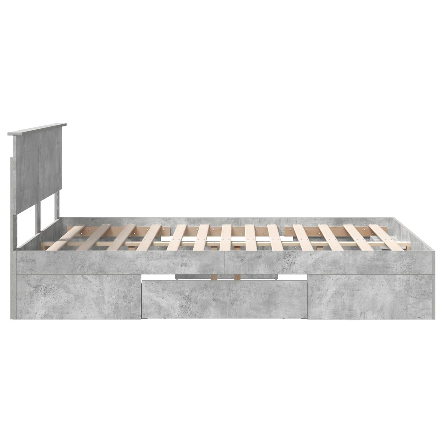 Bed Frame Concrete Grey 140 x 200 cm Engineered Wood