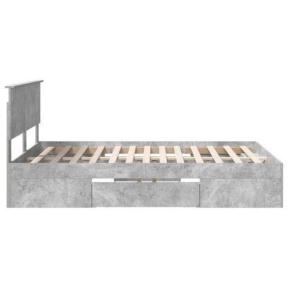 Bed Frame Concrete Grey 140 x 200 cm Engineered Wood