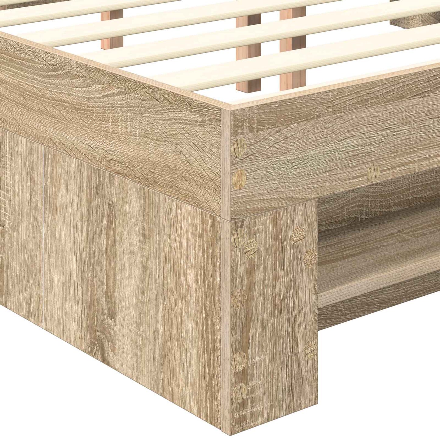Bed Frame Sonoma Oak 140 x 200 cm Engineered Wood