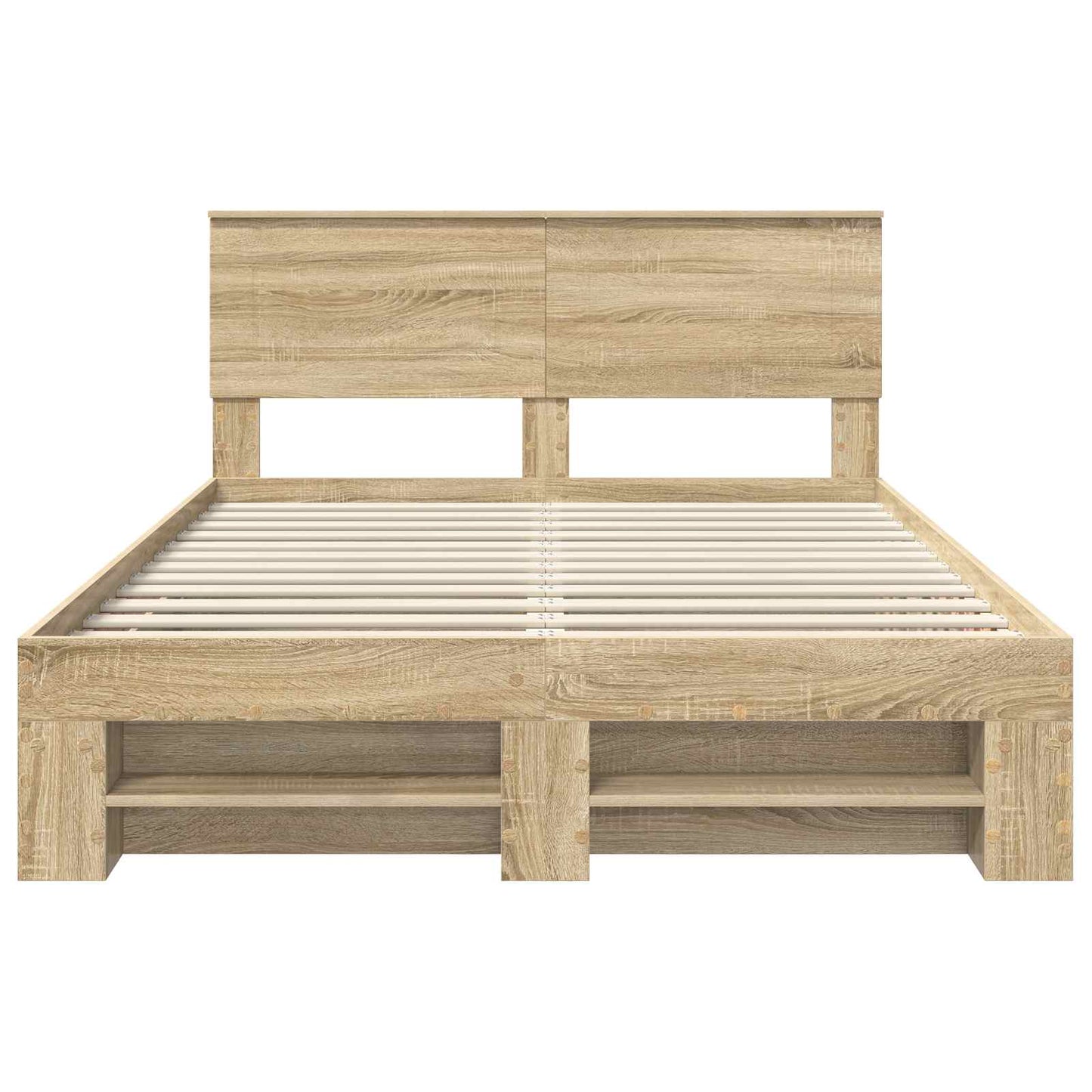 Bed Frame Sonoma Oak 140 x 200 cm Engineered Wood