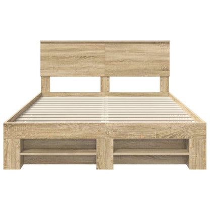 Bed Frame Sonoma Oak 140 x 200 cm Engineered Wood