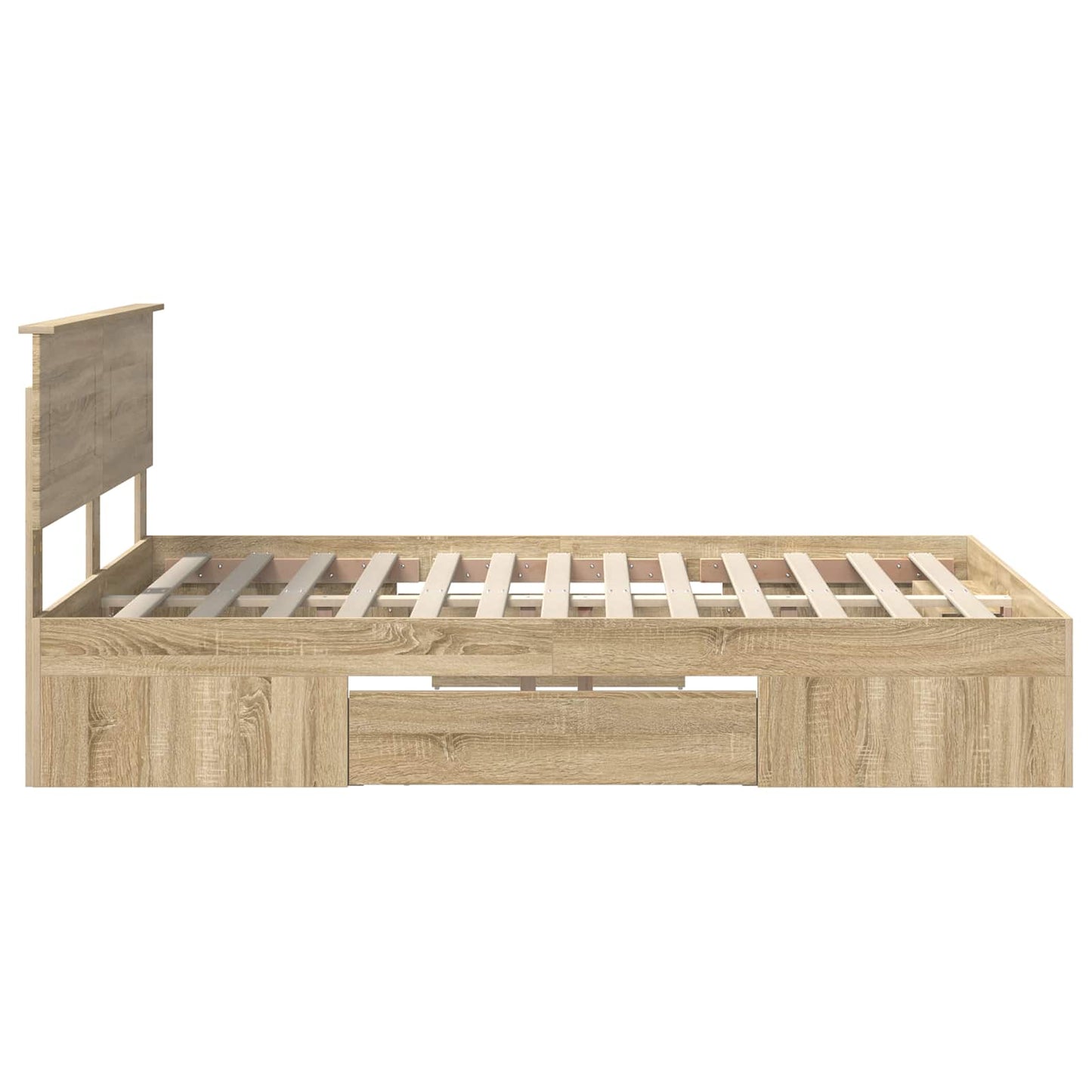 Bed Frame Sonoma Oak 140 x 200 cm Engineered Wood