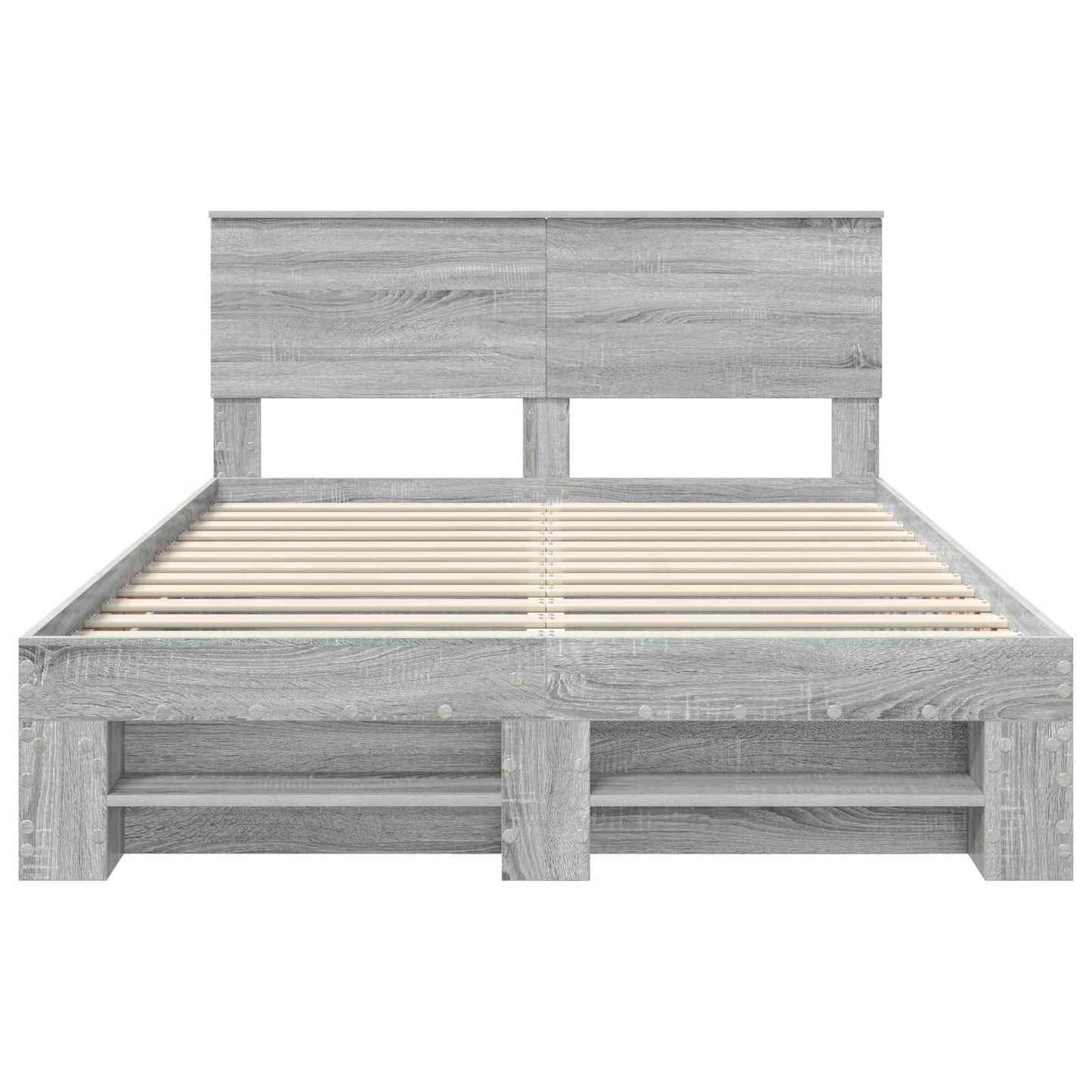 Bed Frame Grey Sonoma 140 x 200 cm Engineered Wood