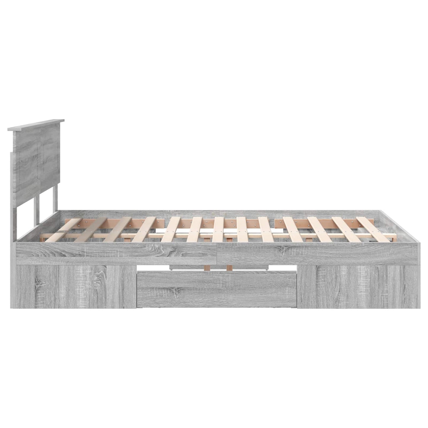 Bed Frame Grey Sonoma 140 x 200 cm Engineered Wood