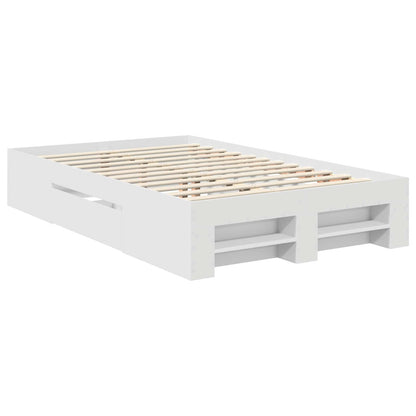 Bed Frame with Headboard White 137 x 203 cm Engineered Wood