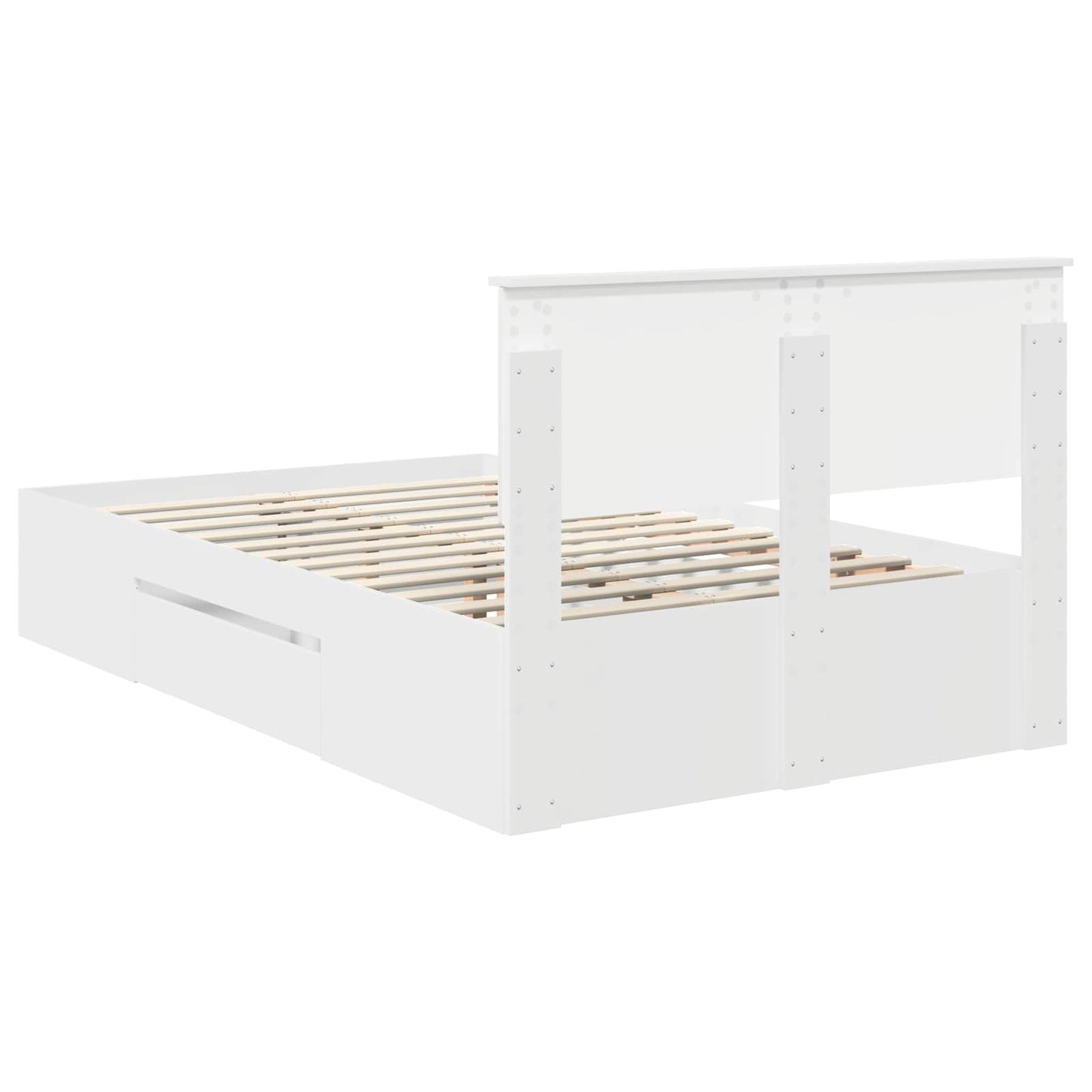 Bed Frame with Headboard White 137 x 203 cm Engineered Wood