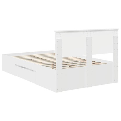 Bed Frame with Headboard White 137 x 203 cm Engineered Wood