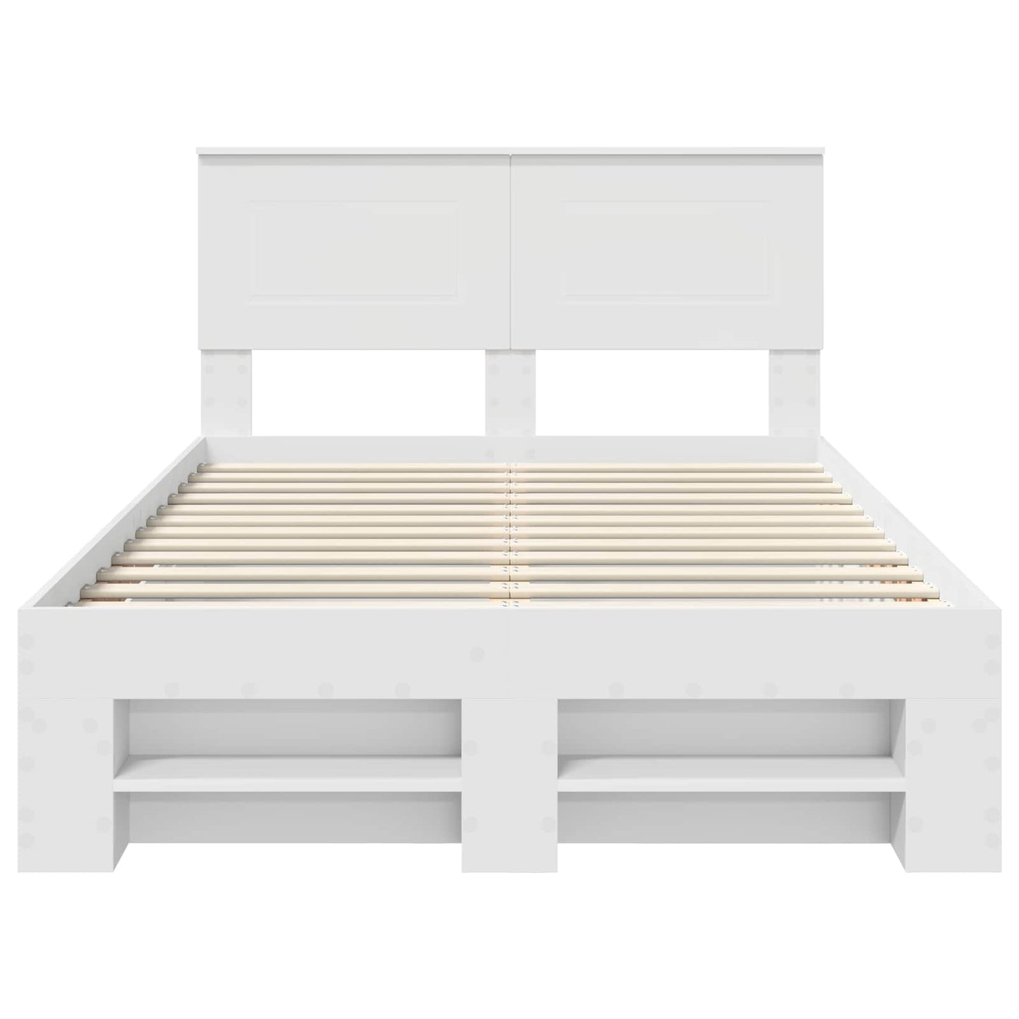 Bed Frame with Headboard White 137 x 203 cm Engineered Wood