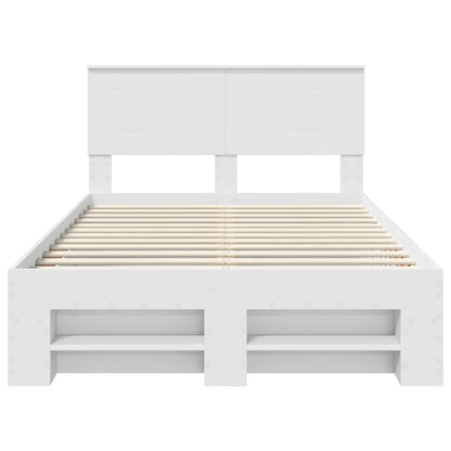 Bed Frame with Headboard White 137 x 203 cm Engineered Wood