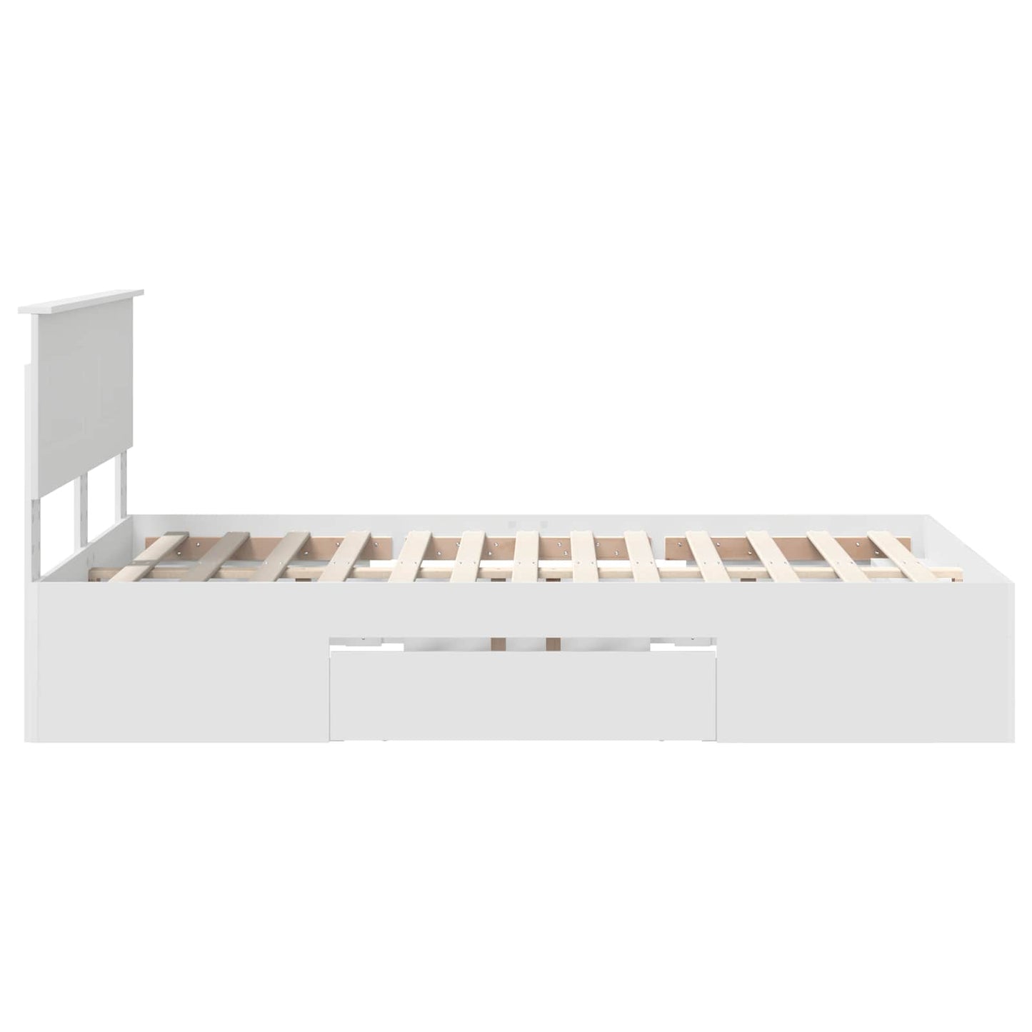 Bed Frame with Headboard White 137 x 203 cm Engineered Wood