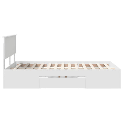 Bed Frame with Headboard White 137 x 203 cm Engineered Wood