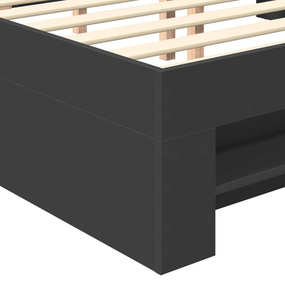 Bed Frame with Headboard Black 120 x 200 cm Engineered Wood
