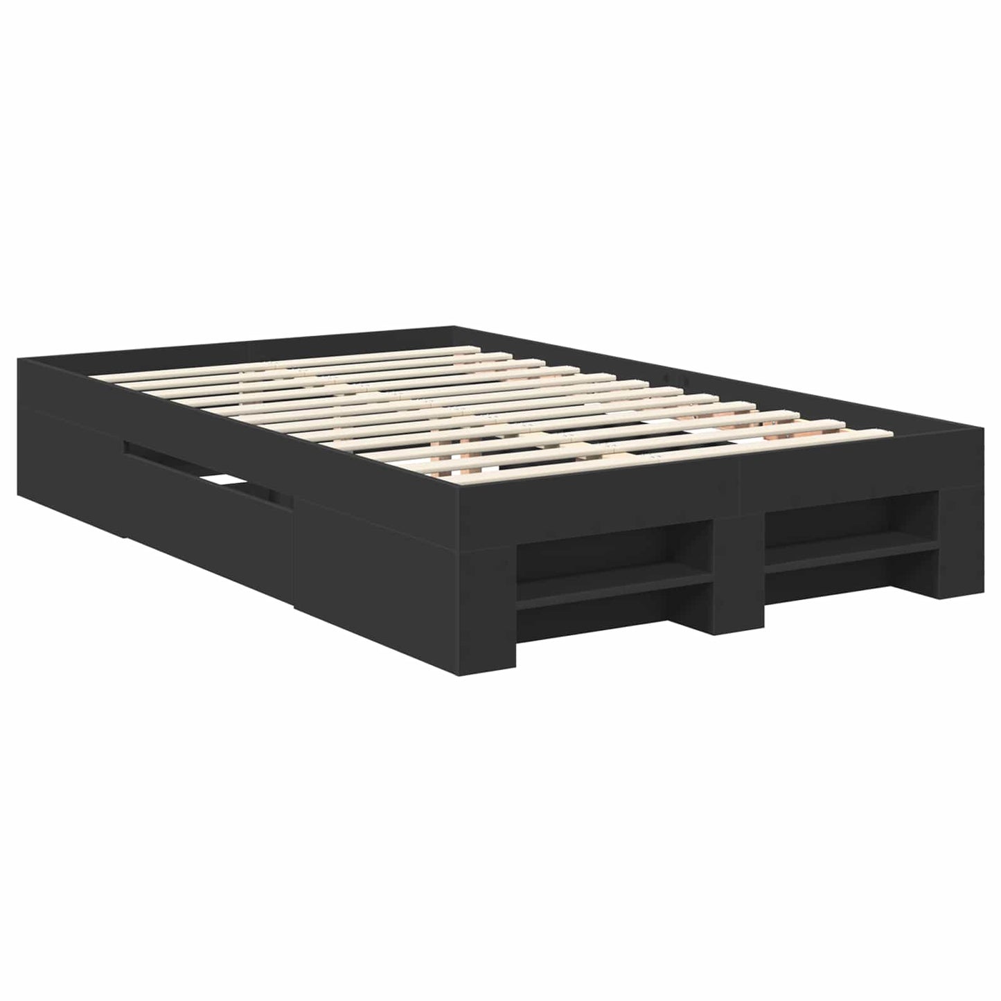 Bed Frame with Headboard Black 120 x 200 cm Engineered Wood