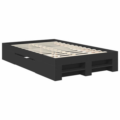 Bed Frame with Headboard Black 120 x 200 cm Engineered Wood