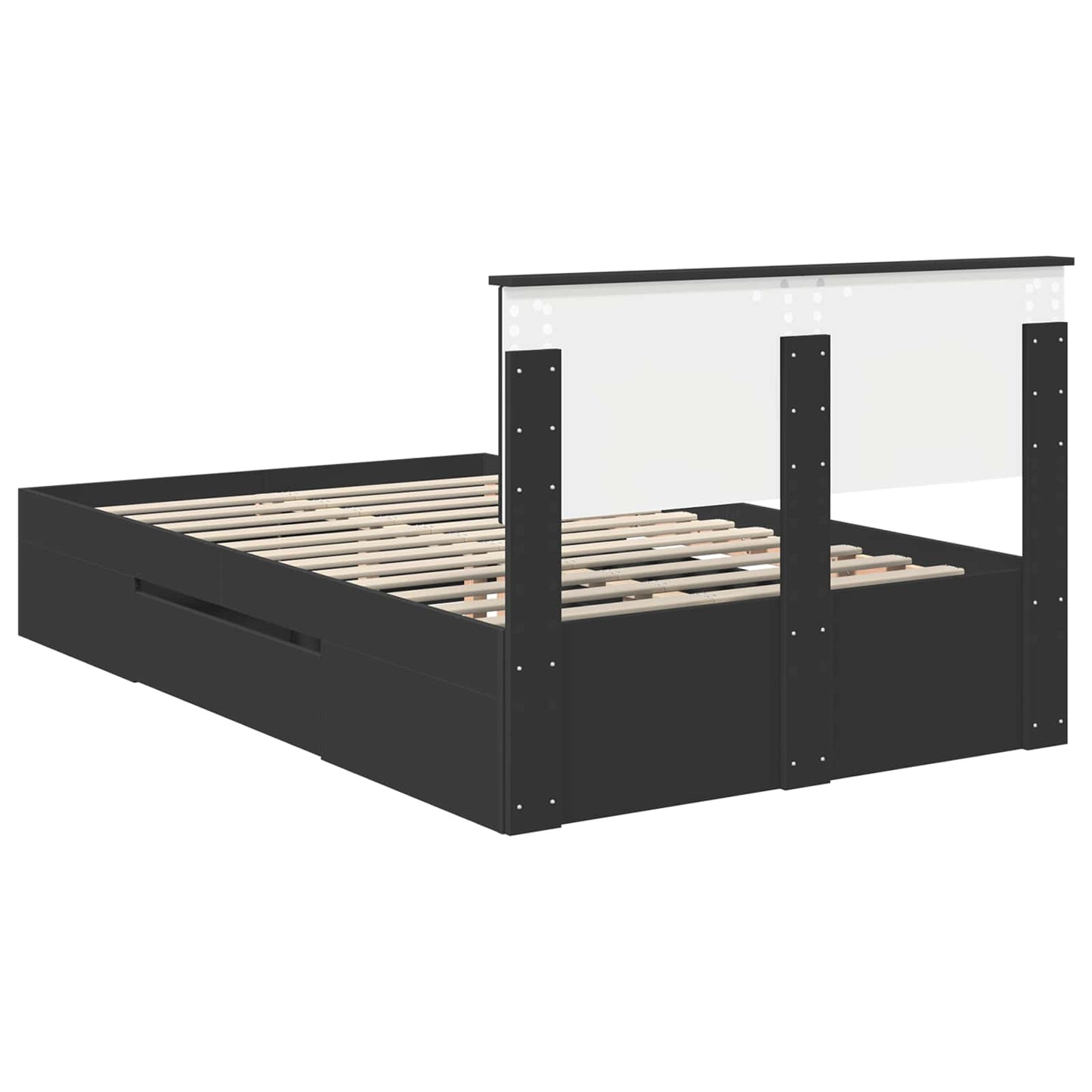 Bed Frame with Headboard Black 120 x 200 cm Engineered Wood
