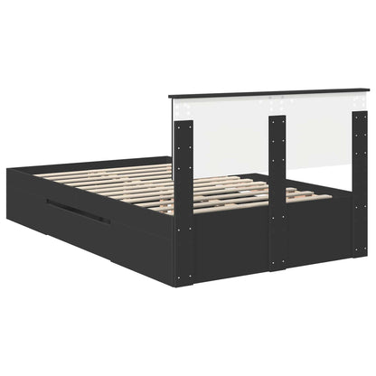 Bed Frame with Headboard Black 120 x 200 cm Engineered Wood