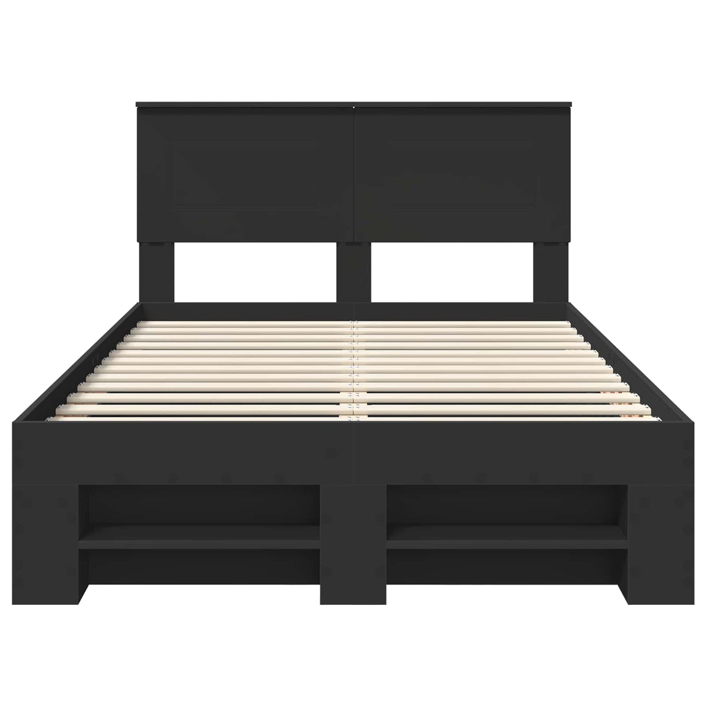 Bed Frame with Headboard Black 120 x 200 cm Engineered Wood