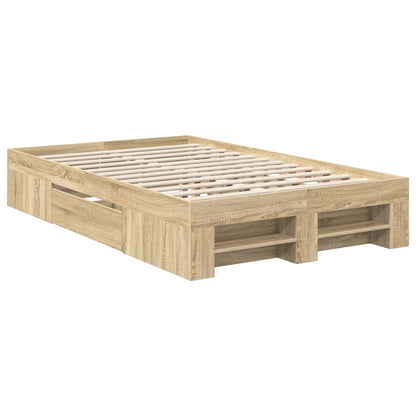 Bed Frame Sonoma Oak 120 x 200 cm Engineered Wood