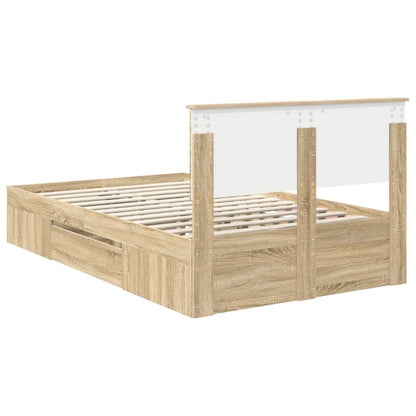 Bed Frame Sonoma Oak 120 x 200 cm Engineered Wood