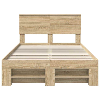 Bed Frame Sonoma Oak 120 x 200 cm Engineered Wood
