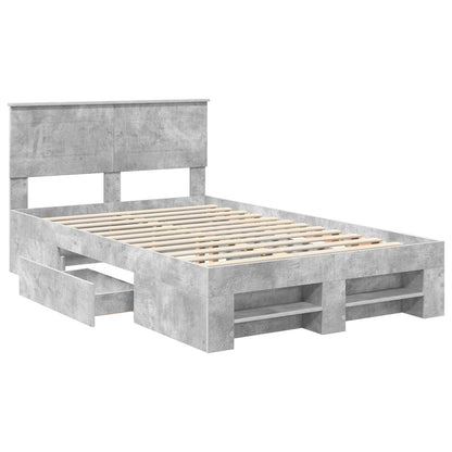 Bed Frame Concrete Grey 120 x 200 cm Engineered Wood