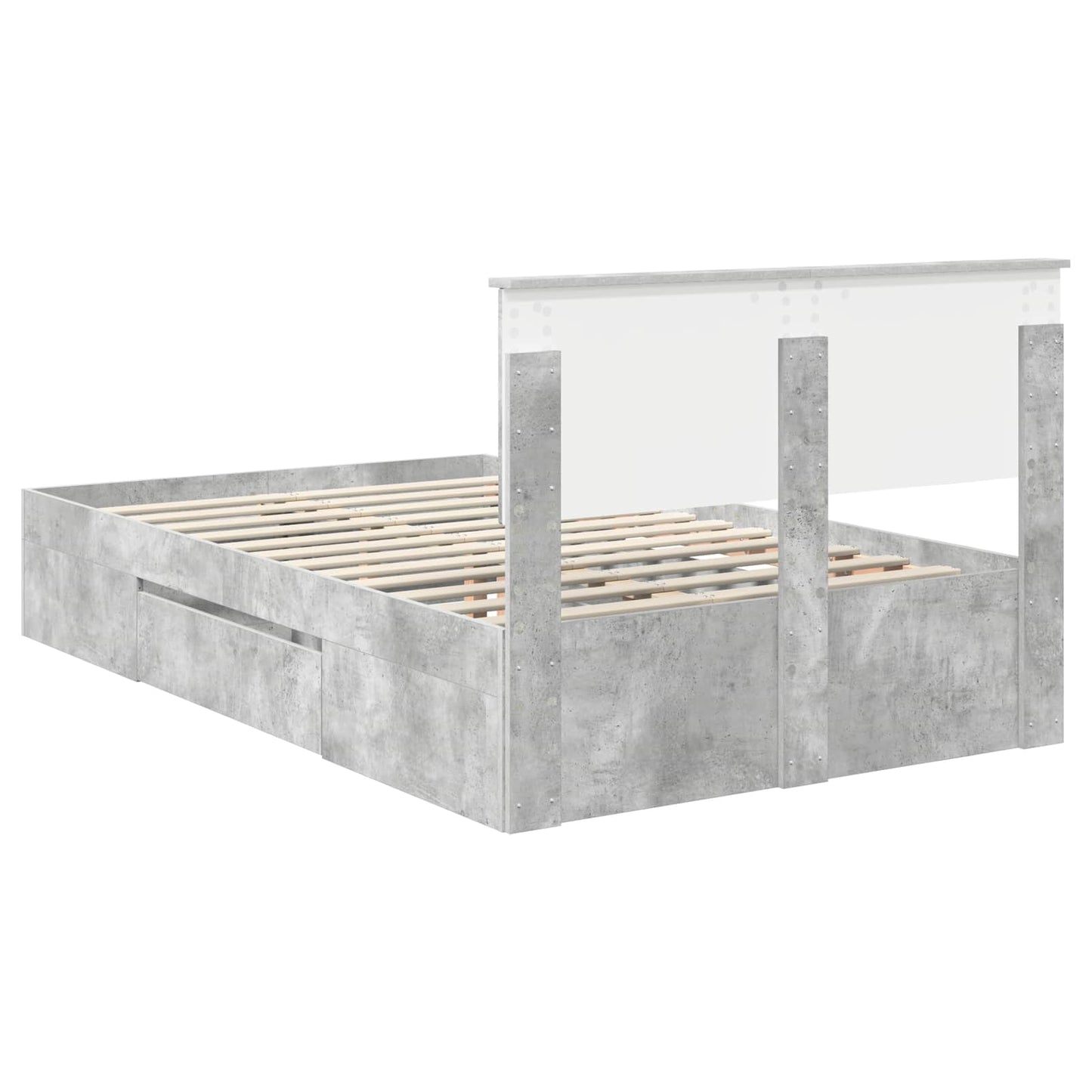 Bed Frame Concrete Grey 120 x 200 cm Engineered Wood