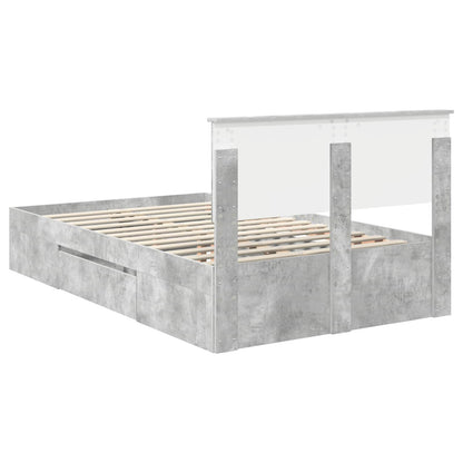Bed Frame Concrete Grey 120 x 200 cm Engineered Wood
