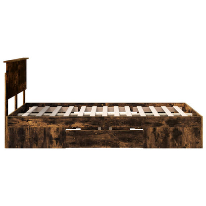 Bed Frame Smoked Oak 120 x 200 cm Engineered Wood