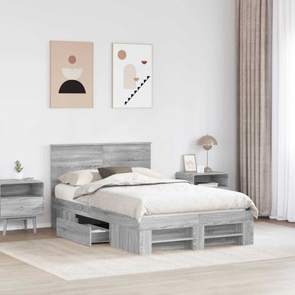 Bed Frame Grey Sonoma 120 x 200 cm Engineered Wood