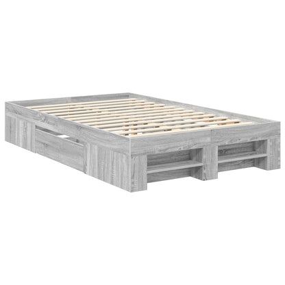 Bed Frame Grey Sonoma 120 x 200 cm Engineered Wood