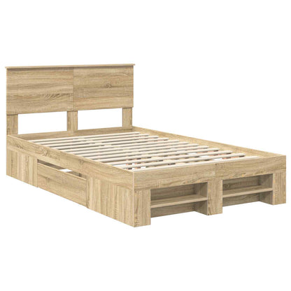 Bed Frame Sonoma Oak 120 x 200 cm Engineered Wood