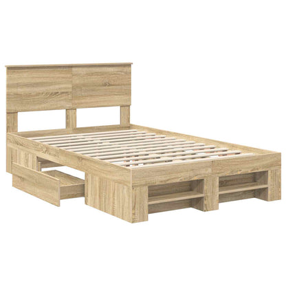 Bed Frame Sonoma Oak 120 x 200 cm Engineered Wood