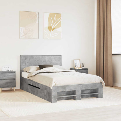 Bed Frame Concrete Grey 120 x 200 cm Engineered Wood