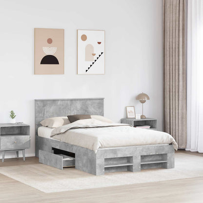 Bed Frame Concrete Grey 120 x 200 cm Engineered Wood