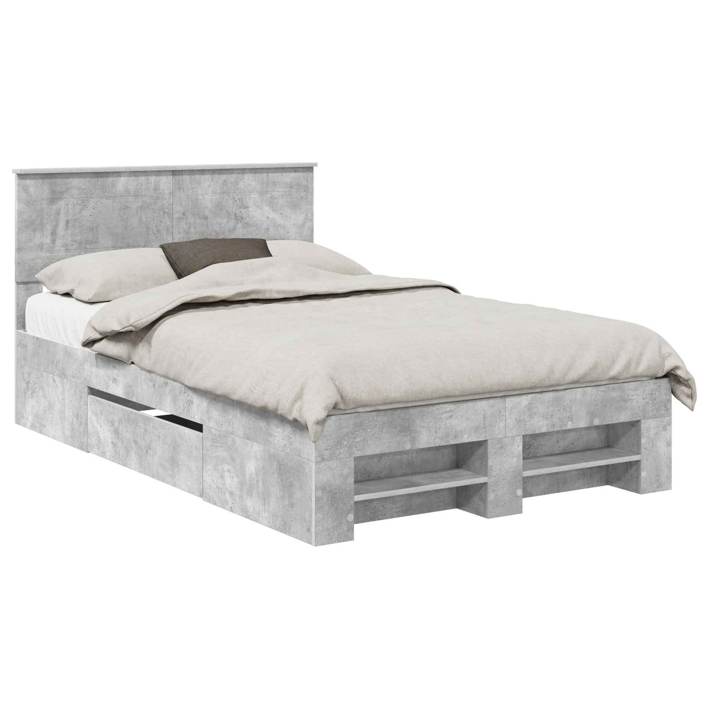 Bed Frame Concrete Grey 120 x 200 cm Engineered Wood