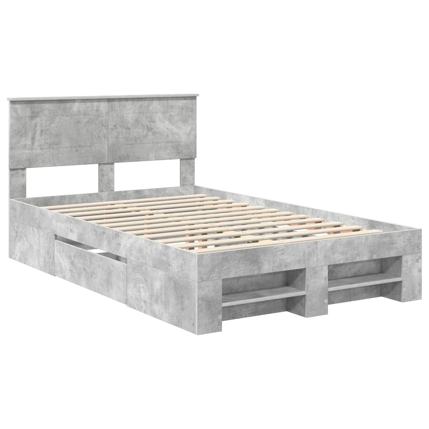 Bed Frame Concrete Grey 120 x 200 cm Engineered Wood