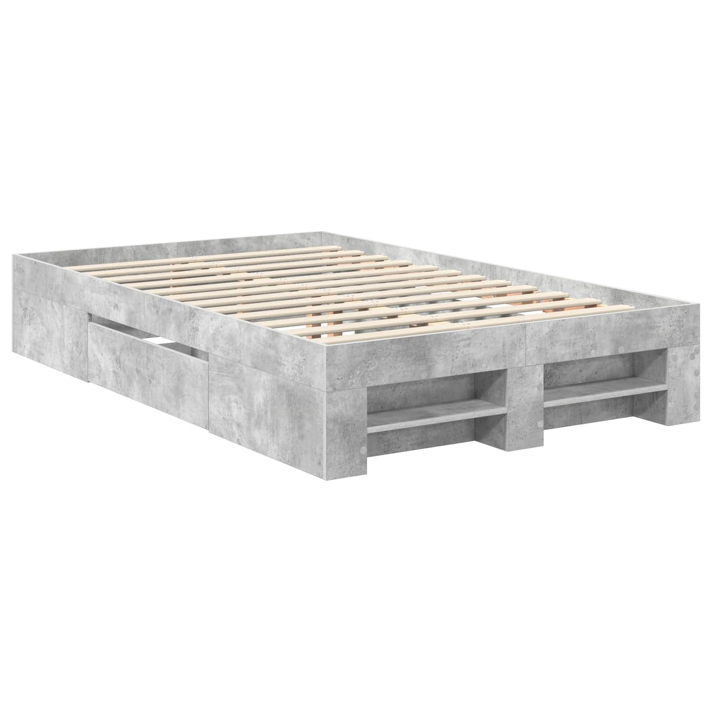Bed Frame Concrete Grey 120 x 200 cm Engineered Wood