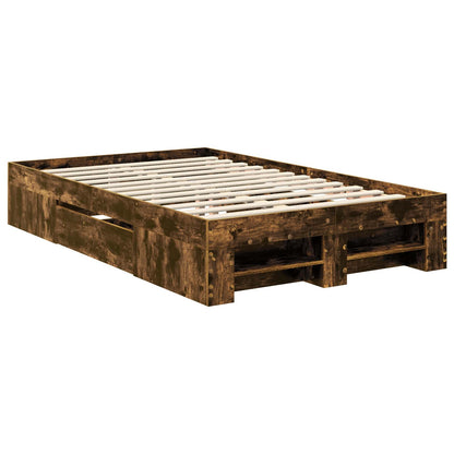 Bed Frame Smoked Oak 120 x 200 cm Engineered Wood