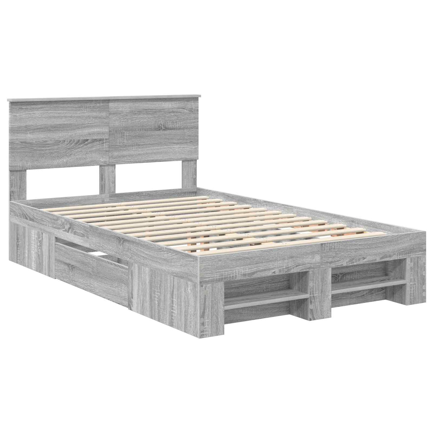 Bed Frame Grey Sonoma 120 x 200 cm Engineered Wood