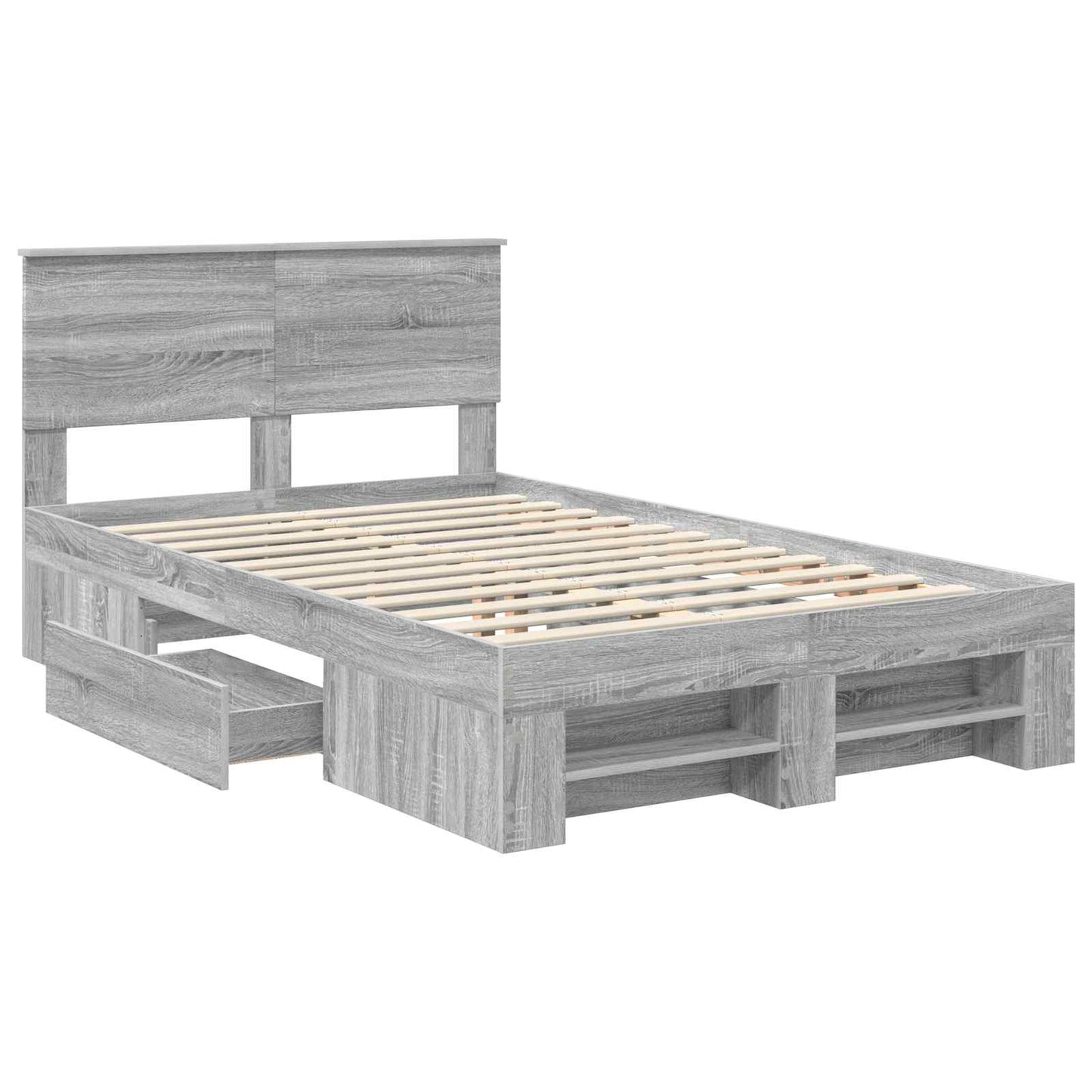 Bed Frame Grey Sonoma 120 x 200 cm Engineered Wood